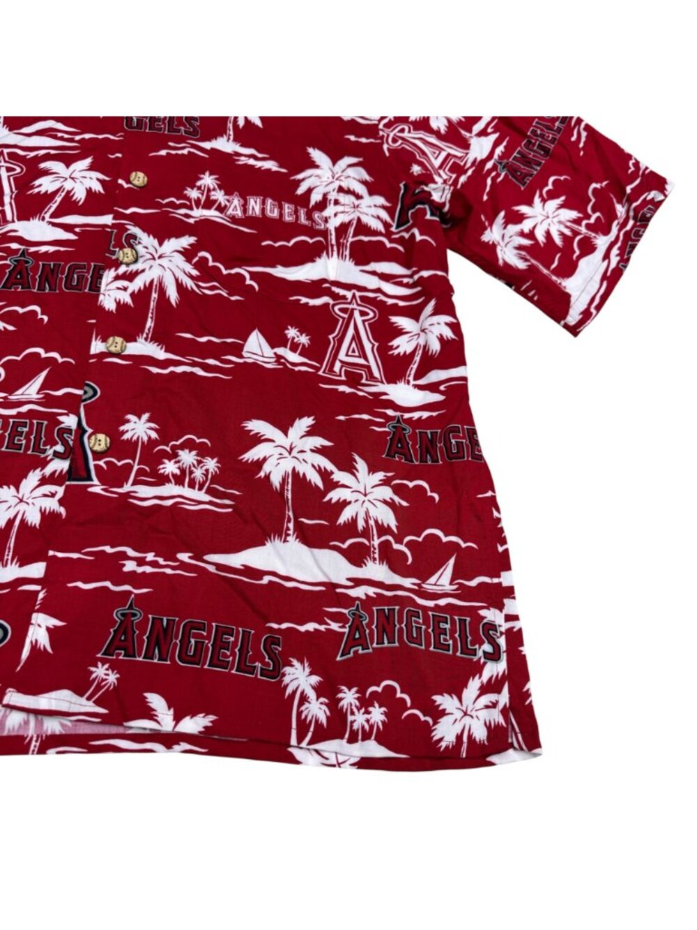 Reyn Spooner Men's Los Angeles Angels MLB SS Hawaiian Shirts Palm Tree, Size XL - Picture 4 of 7